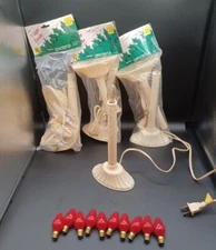 Lot of 7 Electric Candle Single Light Candolier Drip Clear Bulb Christmas Drip 