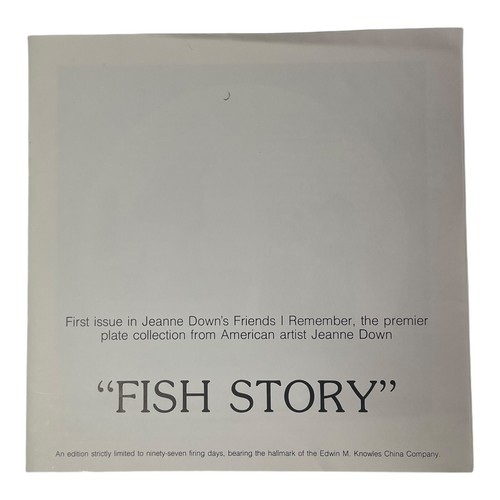 1983 Knowles Plate "Fish Story" 8-1/2" with COA Certificate Numbered in Box NEW - Imagen 12 de 18