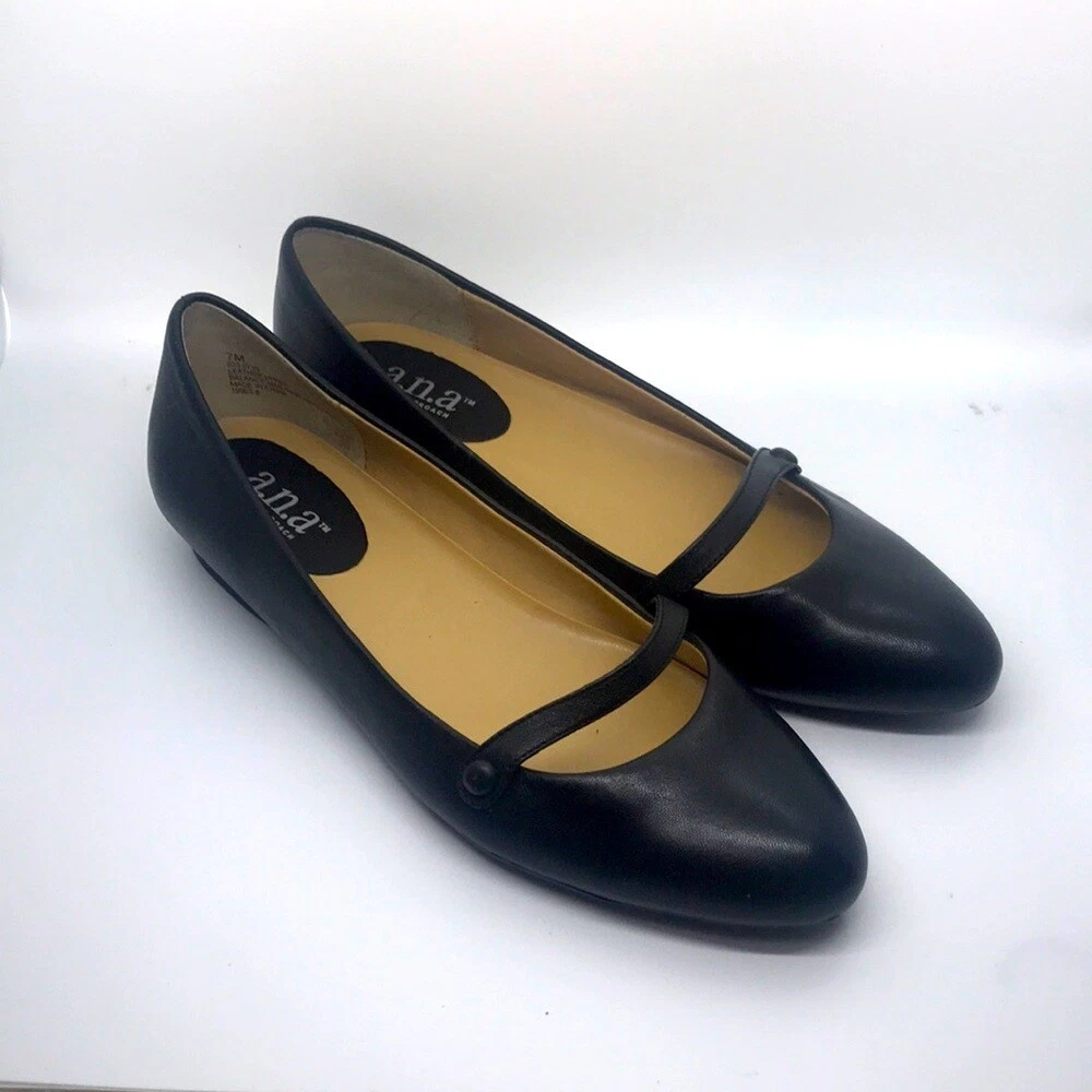 Ana black store flats