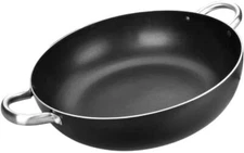 IBILI I-Chef Deep Frying Pan with Handle, Aluminium, Black/Silver,32 x 32 x 6 cm