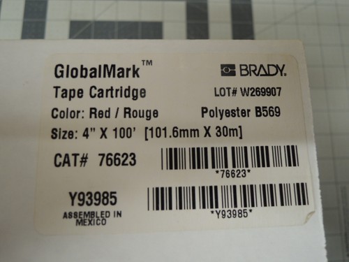 Nastro etichetta vinile permanente per tutte le stagioni 4" per stampante Brady GlobalMark - Rosso - Foto 4 di 5