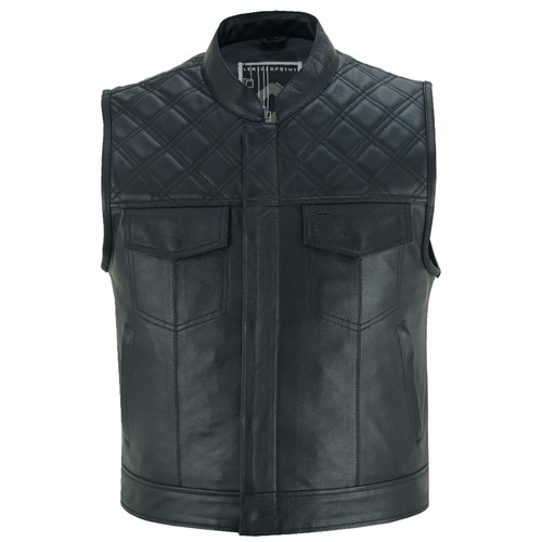 Herren Motorrad Leder Kutte Biker Motorrad Chopper Weste Motorrad Club Weste - Picture 3 of 4
