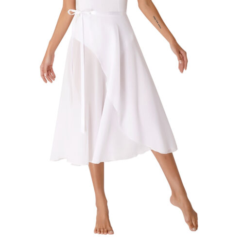 Women's Sheer Lace Up Wrap Dance Skirt Solid Color High Waist Flowy Midi Skirt - Picture 83 of 134