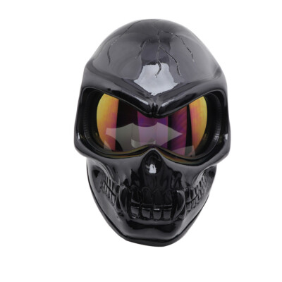 custom gas mask motorcycle helmet Motorcycle Handmade Pure Hand-Built Black Full Face Skull Helmet Custom  Helmet
