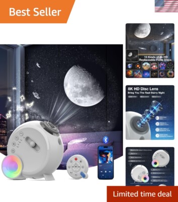 Galaxy Projector for Bedroom,HD Image Star Projector,13 in 1 Night Light for ...
