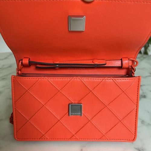 NWT Tory Burch Fleming Soft Chain Wallet Sour Cherry Leather Chain Crossbody - Picture 8 of 15