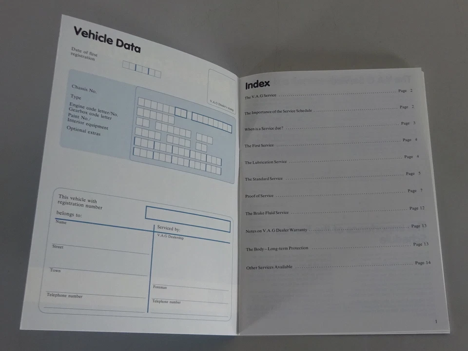 Service Schedule blanco VW Beetle Mexico / Käfer Mexico from 02/1985 - Bild 2 von 3
