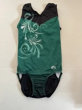 GK Elite LEOTARD Gymnastics Green St Patrick Tag Removed
