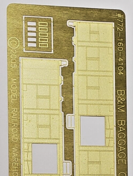 N scale Etched Brass Car Sides B&M Baggage Car (2Door) RED BALL MRRW