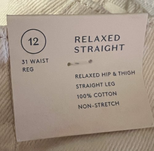 Women's High-Rise Straight Jeans - Universal Thread Cream 12 - Picture 6 of 7