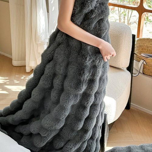 Kunstfell Überwurf Decke weich Plüsch flauschig Decke für Couch Sofa, verdickt kuschelig - Bild 3 von 21