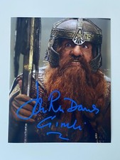 JOHN RHYS DAVIES In Person Signed Autograph 20x25cm Lord of the Rings