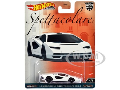 #ad LAMBORGHINI COUNTACH LPI 800 4 WHITE DIECAST MODEL CAR BY HOT WHEELS HKC40 $8.99