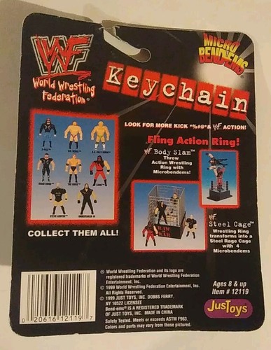 WWF Val Venis Micro Bendems Keychain Vtg 1999 NOS Rare JusToys Attitude Era WWE - Picture 6 of 9