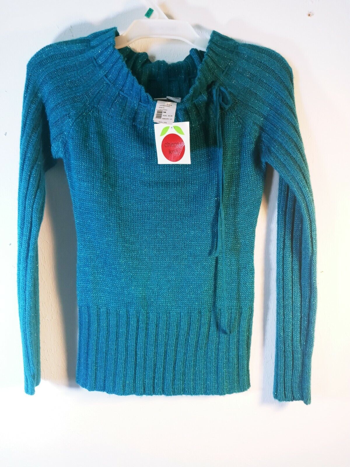Women junior Genuine Cherry knit sweater Complete Free Shipping Medium pullover longsleeves Tea