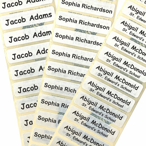 50 Name Tapes/Labels/Tags IRON-ON School Uniform tags Soft satin BEST PRICE - Picture 1 of 9