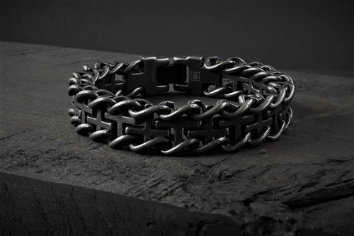 Pulsera Cruz Acero Inoxidable con Caja de Regalo Metal BLACKSTATIC | Fe, Religiosa - Imagen 2 de 8