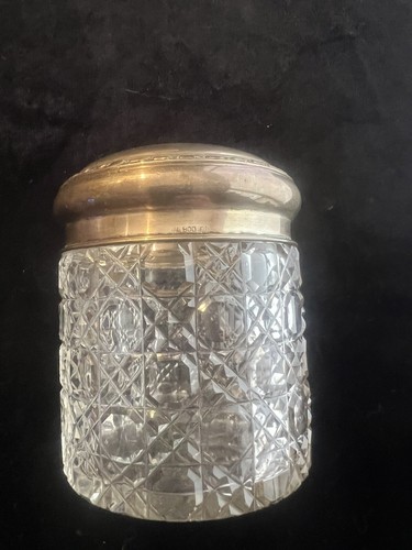 Antique Hand Cut Crystal Jar ,Silver lid - Picture 2 of 7