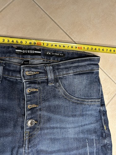 Guess Jeans 16 Mid Rise Skinny Fit Distressed Stretchy Curvy Fit Dark Blue - Picture 7 of 9
