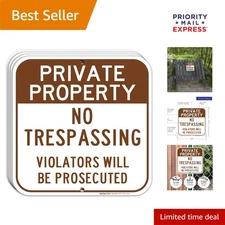 Rust-Free No Trespassing Sign - Pack of 4, 12x12 for Home & Business Security