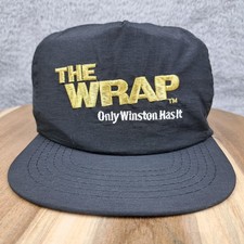 Vintage Winston Cigarettes Hat Cap Snap Back Black Gold The Wrap 90s Racing Cigs