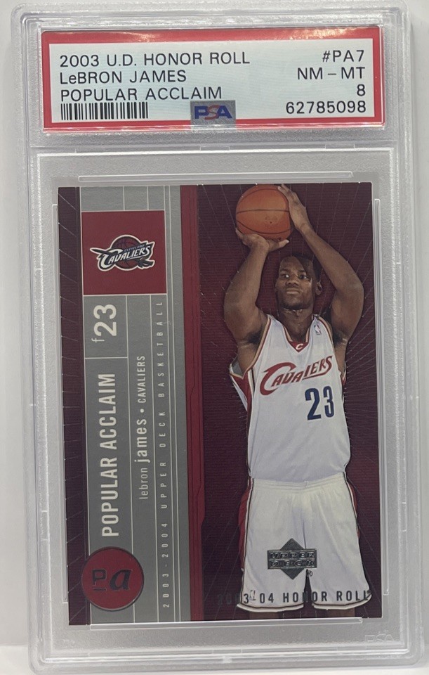 2003 UD Honor Roll Popular Acclaim #PA7 LeBron James Cavaliers RC Rookie PSA 8