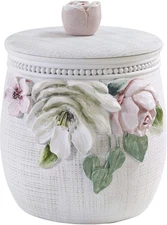 - Covered Jar, Guest Bathroom Essentials, Floral Home Decor (Spring Garden Colle