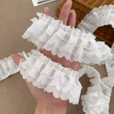2-inch-wide white color ruffled lace trim price per yard