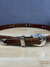 Cintura western vintage anni 90 in pelle • fibbia a ferro di cavallo • stile ranger • taglia 42 