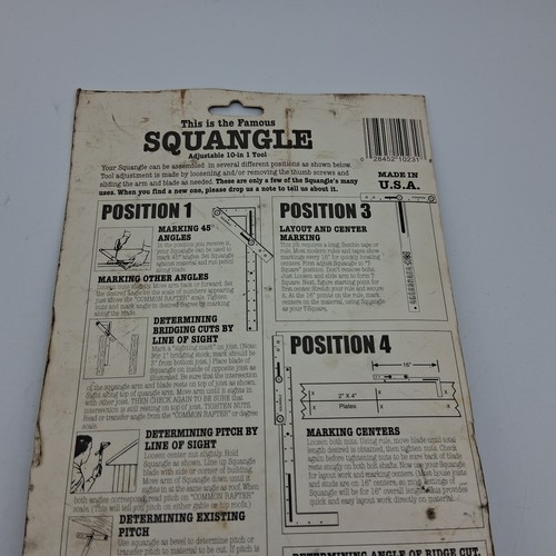 Vtg Mayes Carpenters 10231 B45 Squangle Combination Adjustable Square/Level NEW - Picture 10 of 12