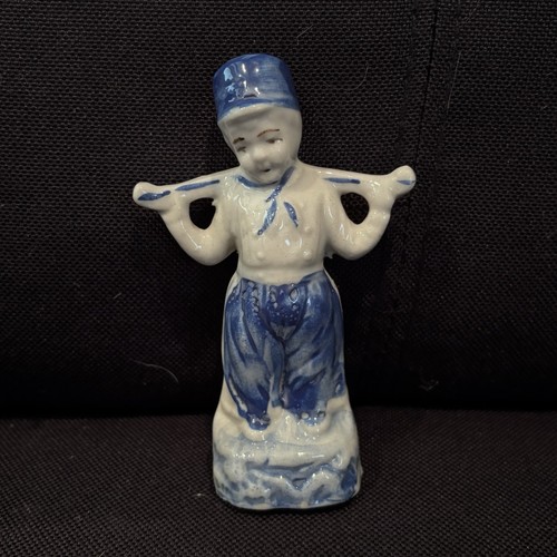 Vintage Blue White Dutch Boy & Girl Figurines Japan Porcelain Pair - Picture 6 of 9