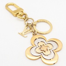 LOUIS VUITTON Bag Charm Keychain Porte Cles Golden Flower M64267 Monogram Gold