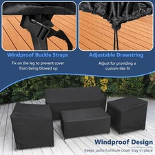 4-Piece Waterproof Patio Furniture Covers for Outdoor Sofa Chair Coffee Table