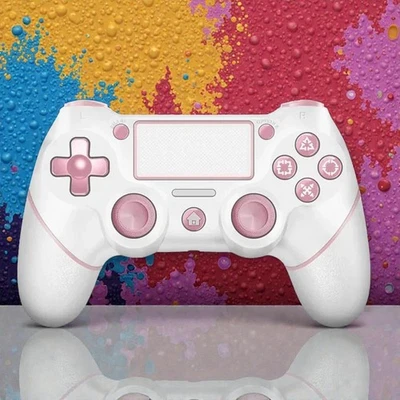 Ace Gamer Wireless Controller Gamepad – P4, P4 Pro, P4 Slim, PC - White & Pink