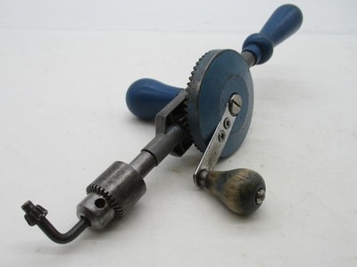 Vintage Footprint No. 160A Doppelritzel Handbohrmaschine Eierschläger mit Bohrfutterschlüssel