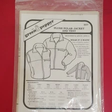 Green Pepper #507- Plush Polar Jacket & Vest Adult Sizes XS-XXL Uncut 