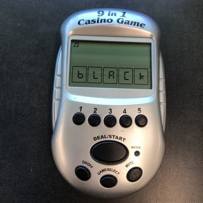 Manley Casino 9in1 Handheld Electronic Game Gamble Fun Slots & Cards Poker WORKS