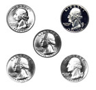 1976-P, D, S, S, S **Washington Quarters Silver, Proof & BU & Clad (5) Coins Set — photo 1