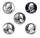 1976-P, D, S, S, S **Washington Quarters Silver, Proof & BU & Clad (5) Coins Set