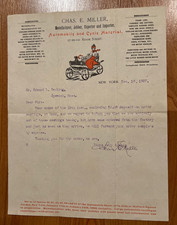 1902 color illustrated letterhead Miller Automobile & Cycle Supplies