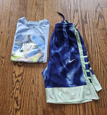 Nike Dri-FIT Boys Matching Set Large Blue Athletic Tee Shorts