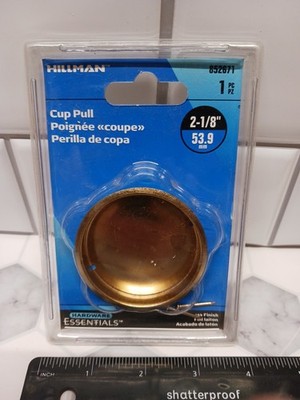 Cup Pull Hillman 1pc 852671 Brass Finish 2-1/8'' 53.9mm Ships FREE