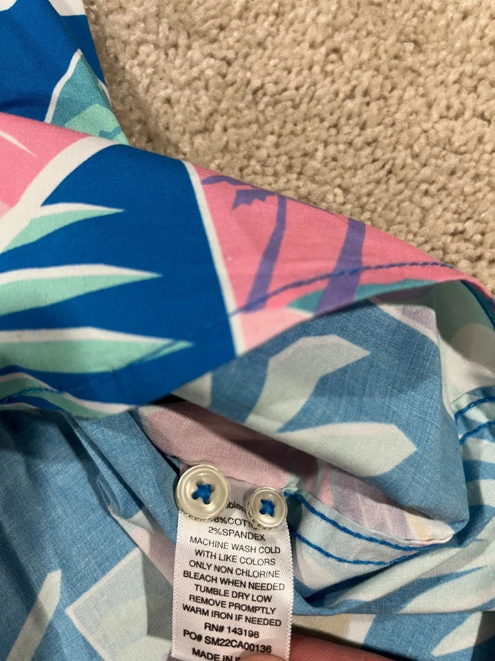 Chubbies Shirt Mens Extra Large Hawaiian Palm Short Sleeve Beach Casual Stretch - Image 4 of 4