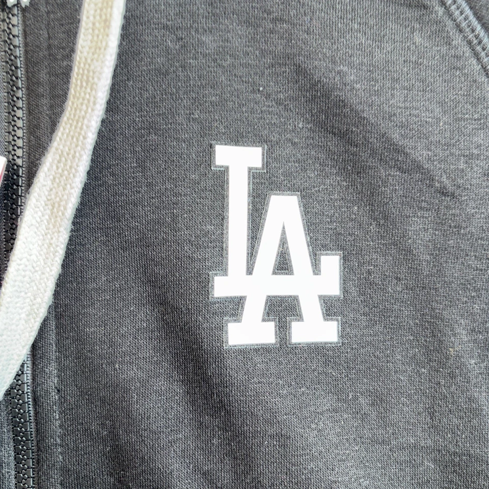 Women Full Zipper Hoodie 2XL Black LOS ANGELES DODGERS Plain Antigua New - Image 3 of 4