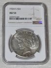 1924 S PEACE 90% SILVER ONE DOLLAR $1 NGC AU 53 AU53 SAN FRANCISCO MINT USA COIN
