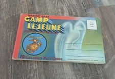 Vintage U.S.M.C. 1944 CAMP LEJEUNE Marine Base 20 WWII POSTCARD SET Very Good