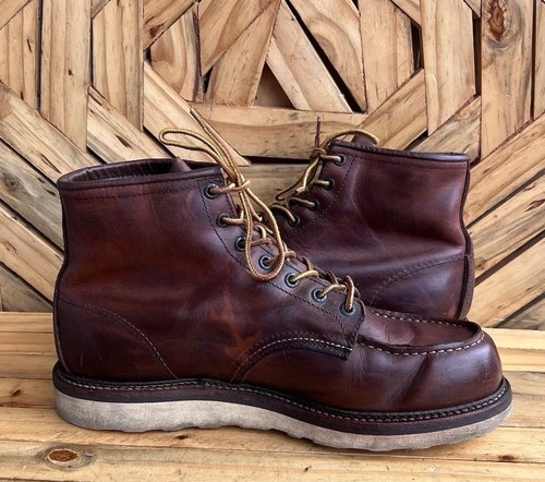 RED WING #1907 Classic Moc Toe Brown Copper Rough&Tough Leather Boots US 11.5 D - Picture 6 of 16