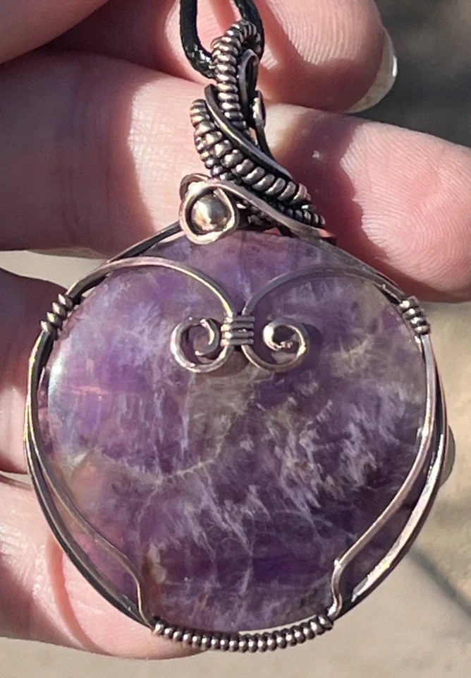 Amatista ~ Hecho a mano alambre de cobre envuelto colgante joyería 12m Foto 2 de 4