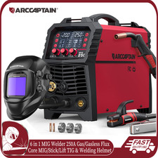 ARCCAPTAIN MIG Welder 250A 6 in 1 Aluminum MIG/Stick/Lift TIG Welding Helmet