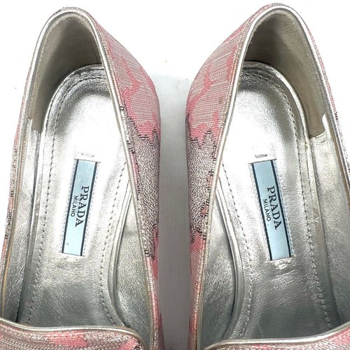 Women 6.0US Prada Loafers Pumps Bijou Silver Pink 36 Women - Picture 6 of 8